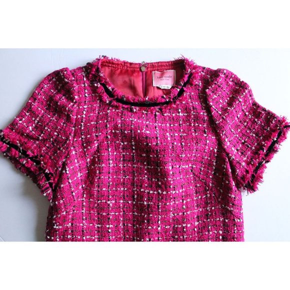 Kate Spade Festive Tweed Dress Festive Pink Size 2 Barbie - Picture 6 of 10